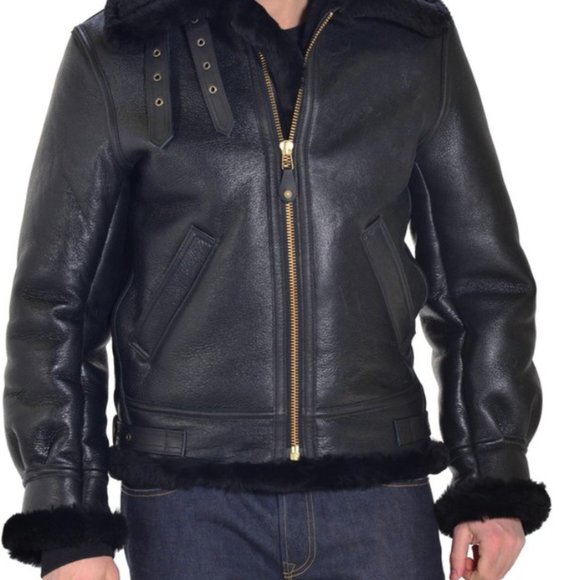 Schott Classic B-3 Sheepskin Leather Bomber Jacket - Picture 3 of 9